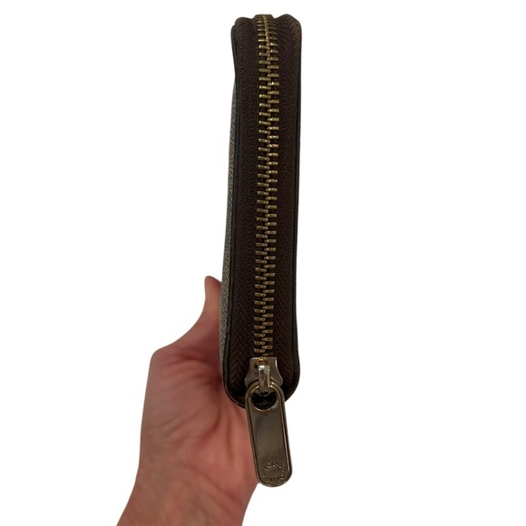 LOUIS VUITTON | Zip Around Organizer | Long Wallet Damier Ebene, Brown | Coated - Picture 3 of 16